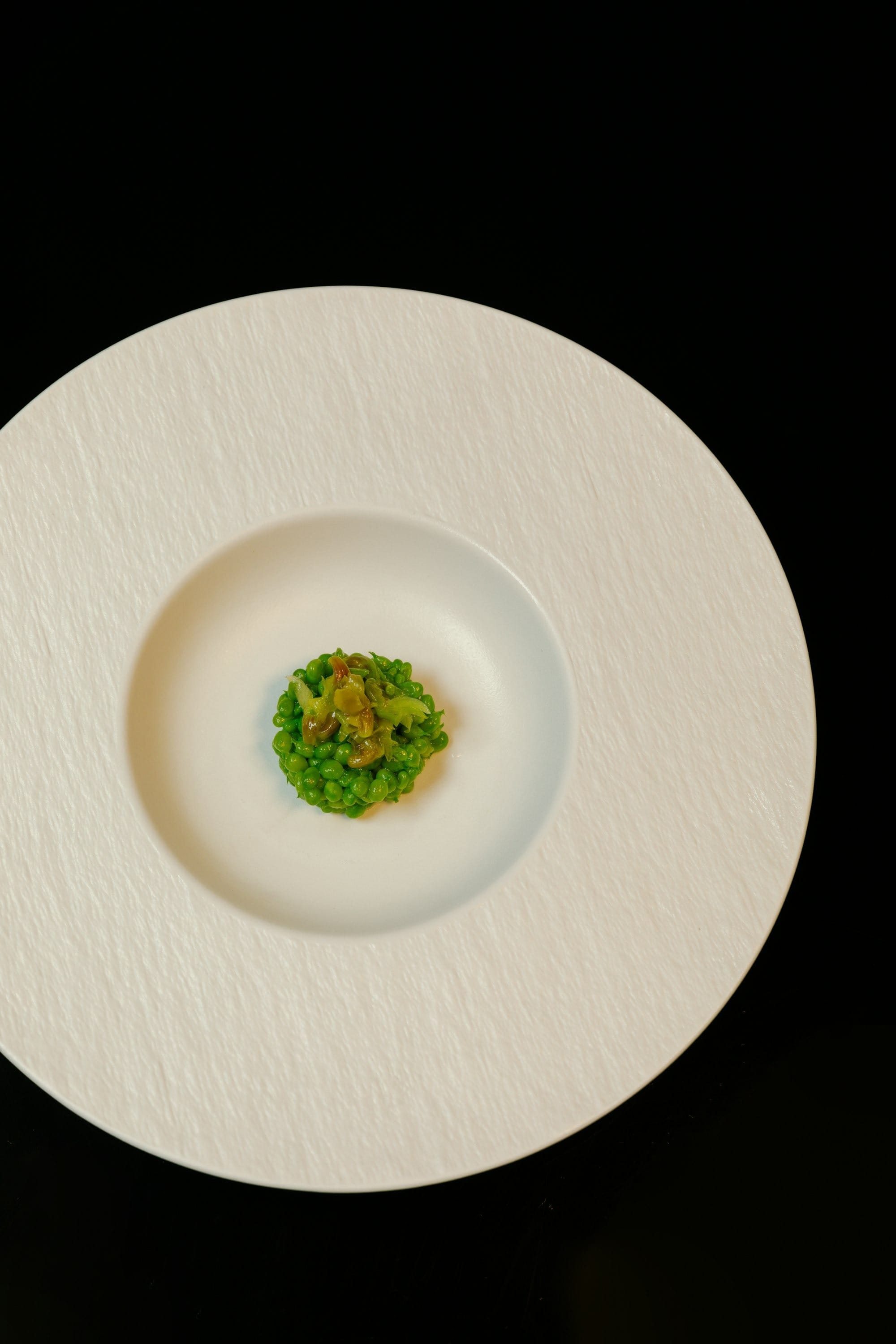 A white plate topped with a piece of broccoli